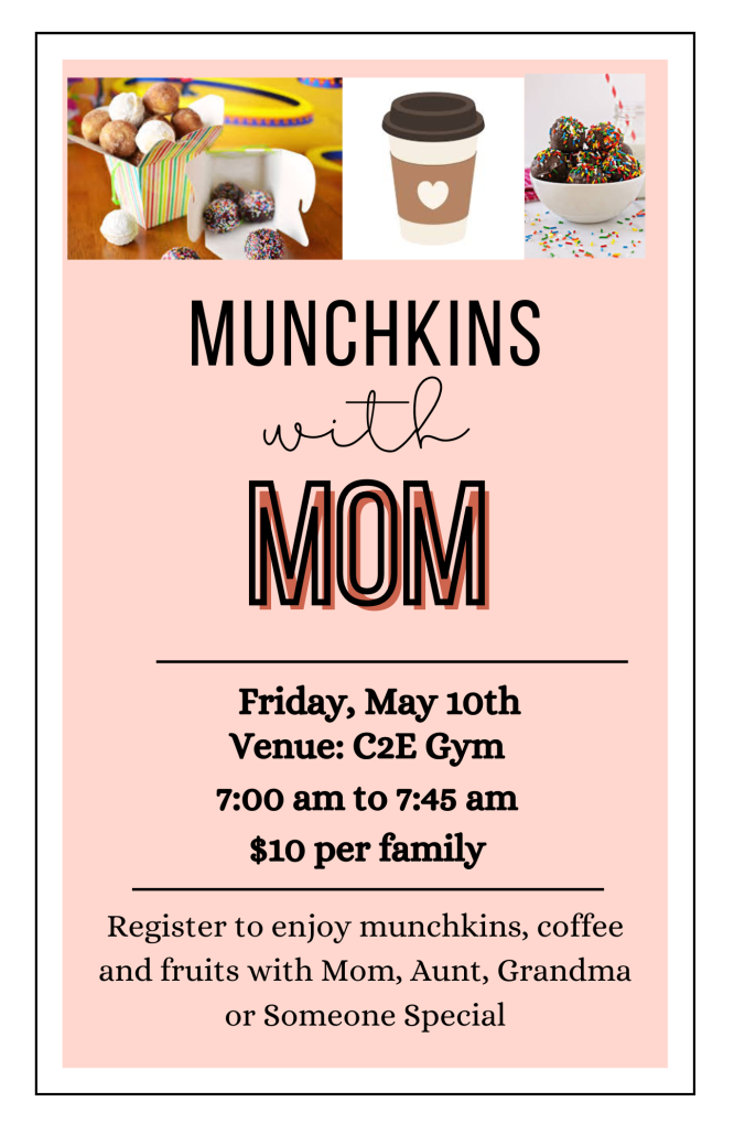 Munchkins with Mom Friday May 10th, 7am at C2E Gym.