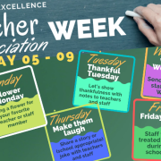 Flyer of Teacher Appreciation Week May 5 - 9.